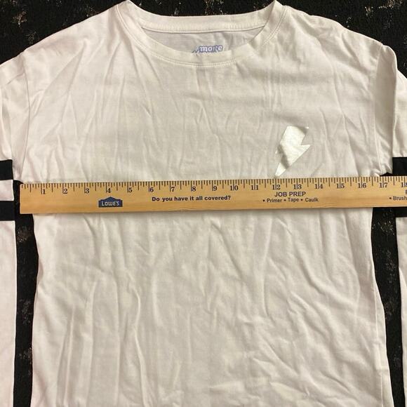 More Than Magic Shirt Lightning Bolt Large 10/12 Girls/Juniors White Black - Picture 5 of 9